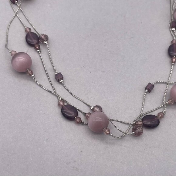 Lia Sophia Multi Strand Cats Eye Stone Choker Necklace 16 to 19 Inches - Picture 3 of 4